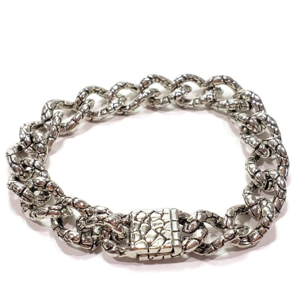 Designer Inspired Silver Link Bracelet 7 1/2"